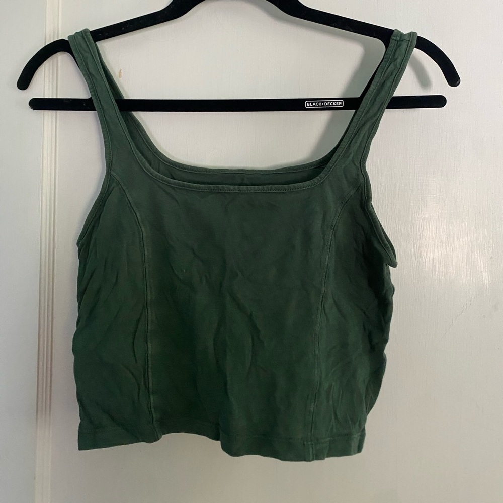 AERIE Dark Green Cropped Tank